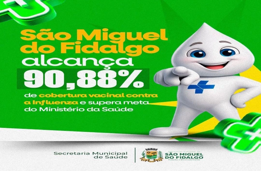 São Miguel do Fidalgo supera meta nacional e alcança 90,88% de cobertura vacinal contra Influenza