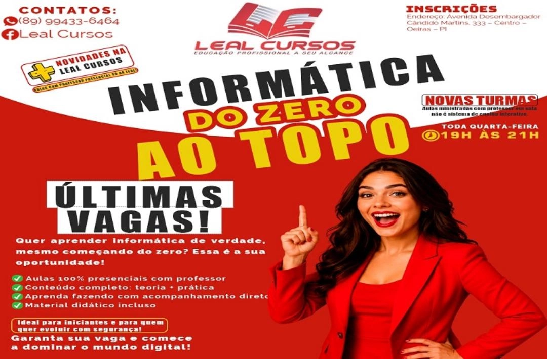 Leal Cursos inicia nova turma do “Informática do Zero ao Topo” e mantém campanhas para alunos em Oeiras