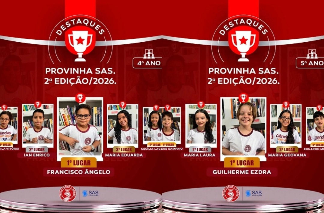 Alunos do 4º e 5º ano da Sociedade Educacional Paulo Freire se destacam na Provinha SAS 2026