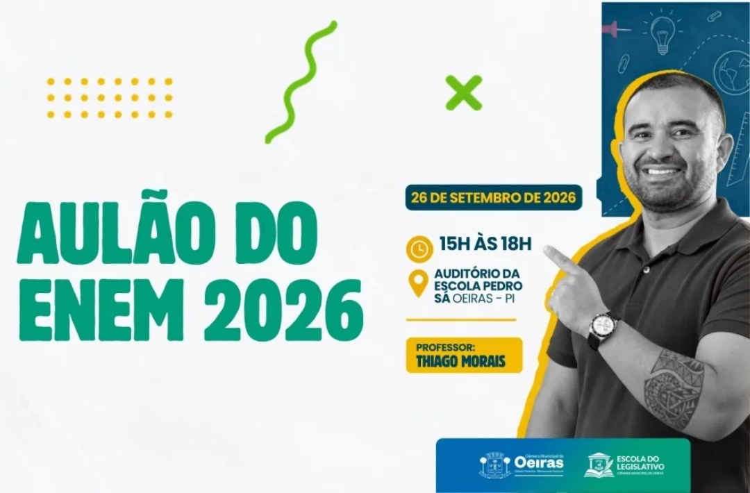 Câmara de Oeiras promove aulão gratuito para o Enem 2026