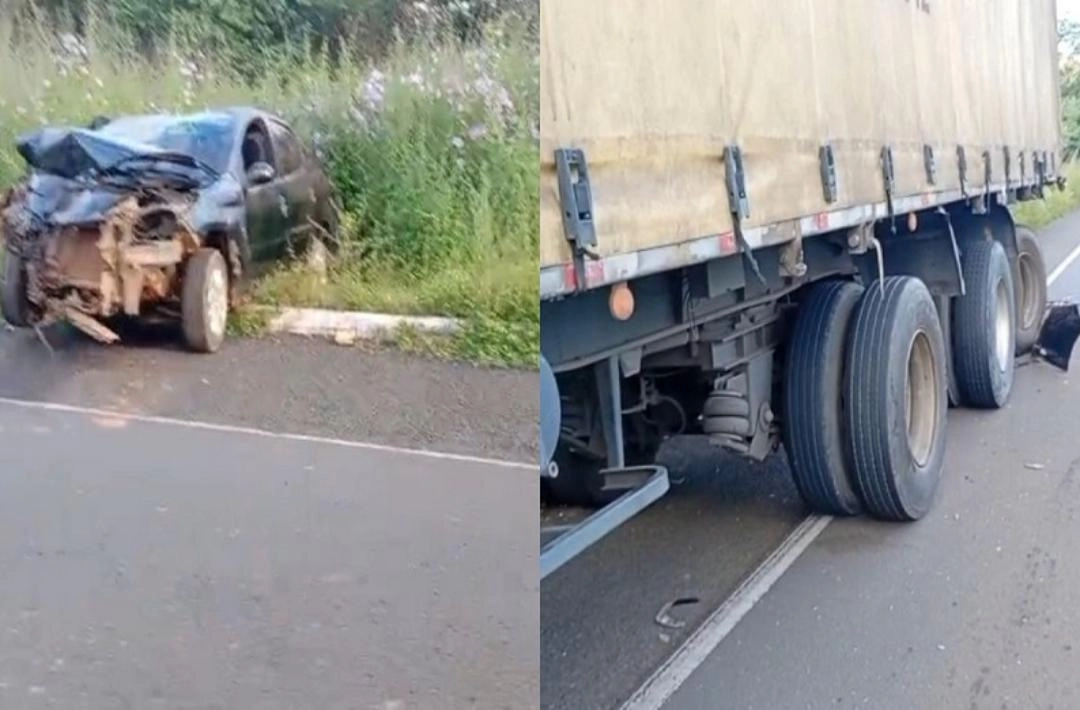 Colisão entre carro e caminhão deixa uma vítima ferida na BR-230 entre Oeiras e São João da Varjota