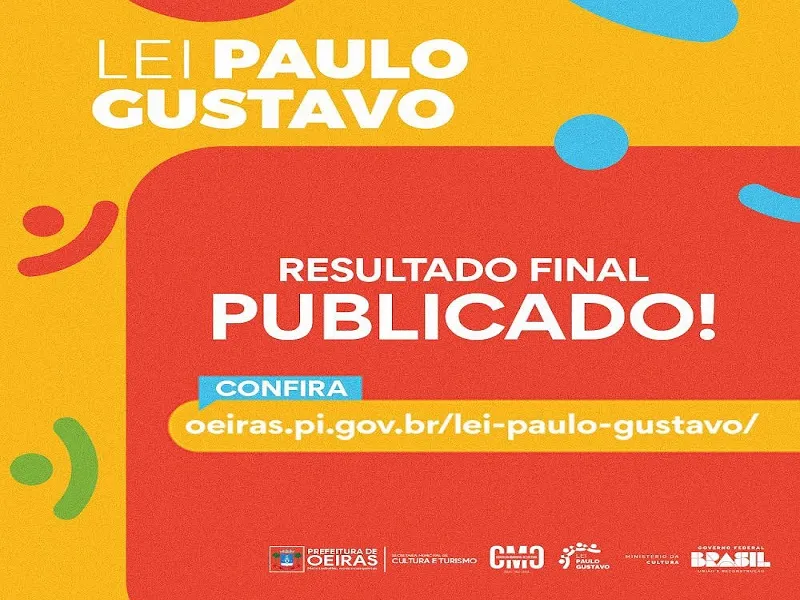 Cultura publica resultado final da Lei Paulo Gustavo em Oeiras