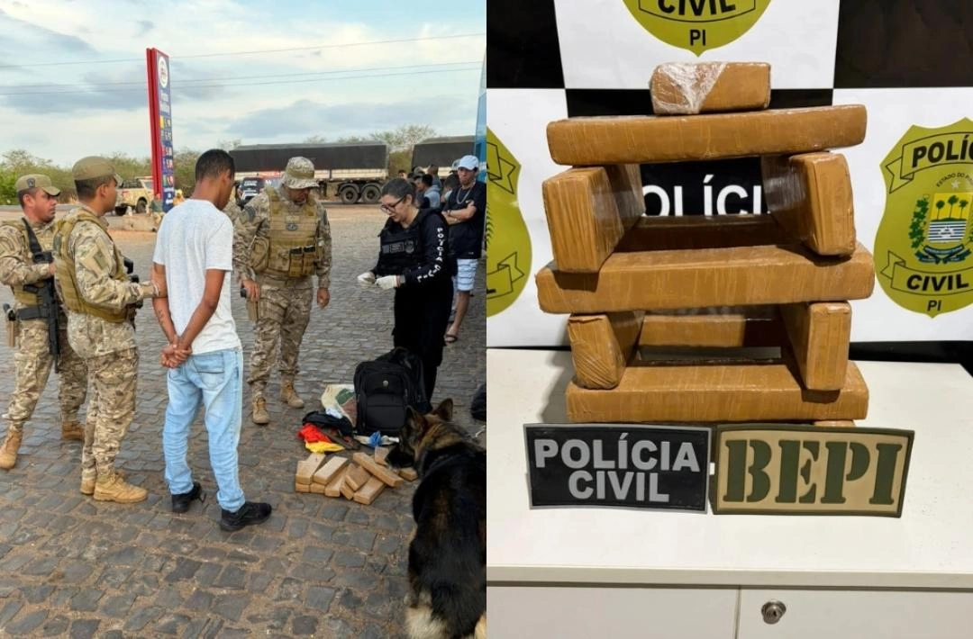 Suspeito de tráfico é preso com 12 tabletes de maconha na BR-316, em Picos
