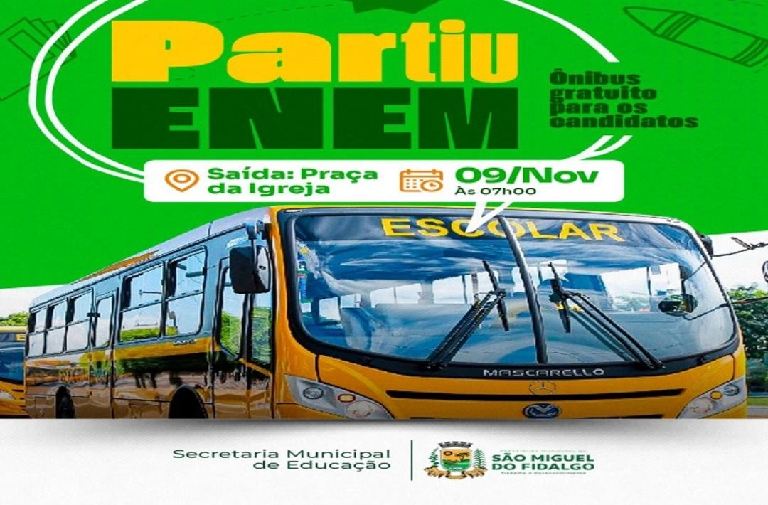 Prefeitura de São Miguel do Fidalgo garante transporte gratuito para candidatos do Enem