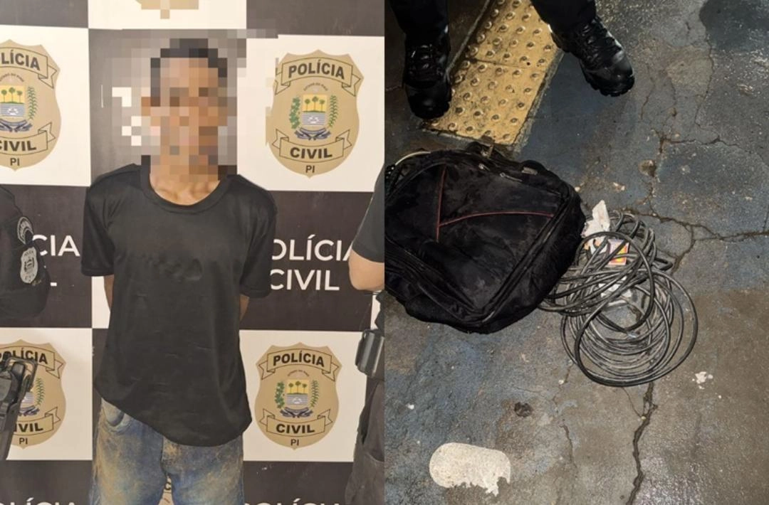 Foragido que escapou de hospital é preso com fios furtados no Centro de Teresina