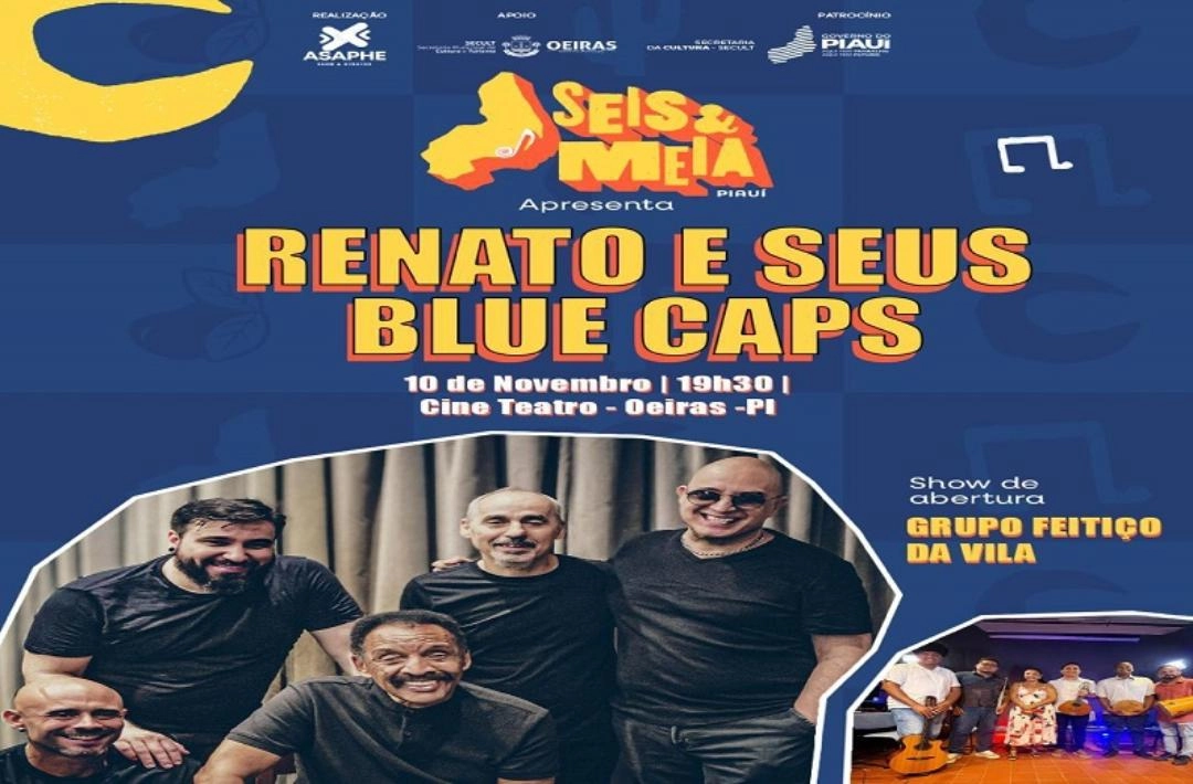 Renato e Seus Blue Caps se apresenta em Oeiras nesta segunda, 10 de novembro