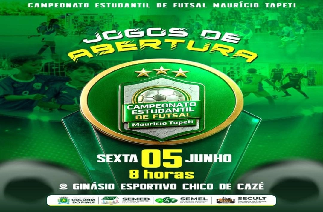Campeonato Estudantil de Futsal Maurício Tapeti terá abertura nesta sexta-feira em Colônia do Piauí