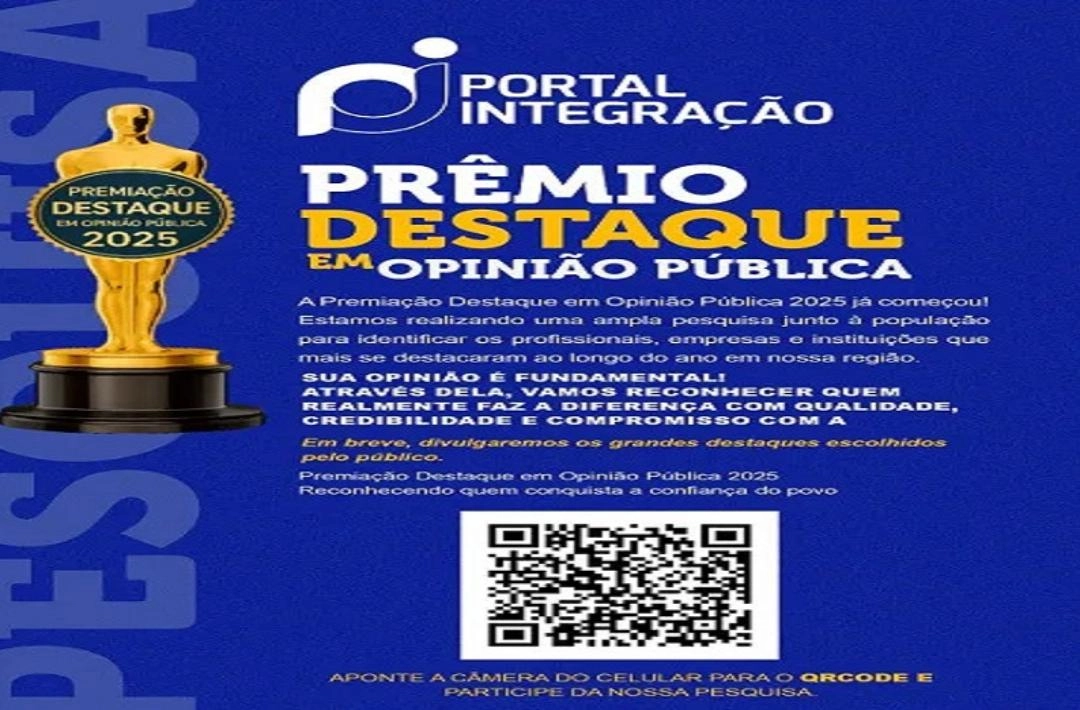 Portal Integração inicia votações do Prêmio Destaque em Opinião Pública 2025 em Oeiras