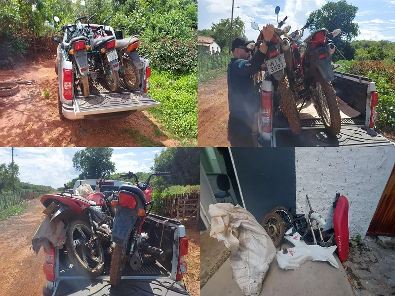 Operação policial na zona rural de Oeiras recupera mais oito motocicletas roubadas