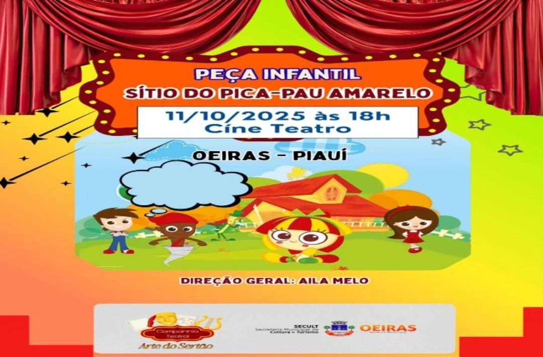 Clássico infantil “O Sítio do Pica-Pau Amarelo” chega ao Cine Teatro com entrada gratuita