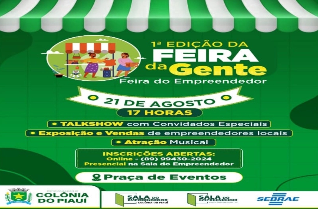 Feira da Gente abre inscrições e reúne empreendedorismo, cultura e oportunidades de negócios em Colônia do Piauí