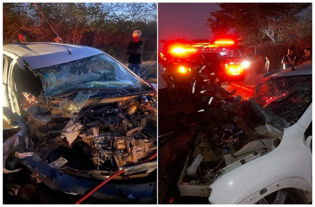 Colisão frontal entre veículos deixa quatro feridos na BR-230, em Oeiras
