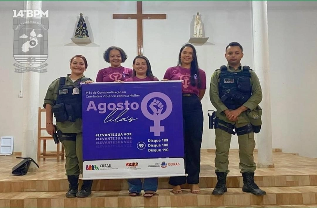Patrulha Maria da Penha realiza ações de prevenção à violência contra a mulher em Cajazeiras do Piauí e comunidades rurais de Oeiras