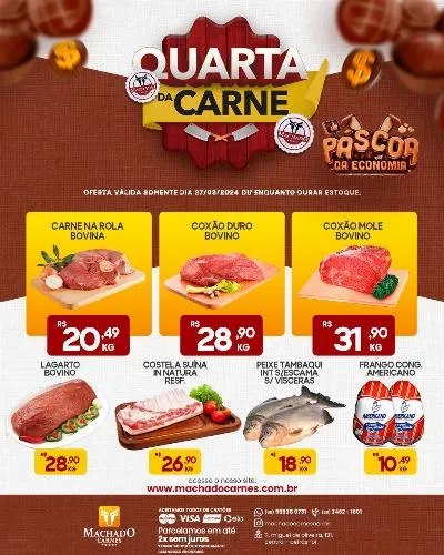 Confira as ofertas da Quarta da Carne na Machado Carnes