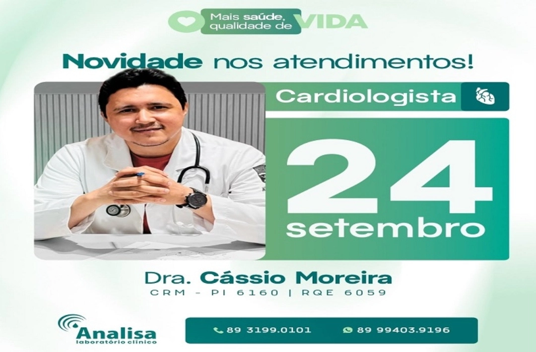 Analisa Clínica Médica terá consultas com cardiologista no dia 24 de setembro