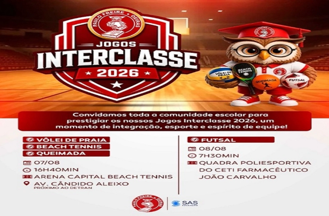 Colégio Paulo Freire realiza Jogos Interclasse 2026 com disputas esportivas em Oeiras