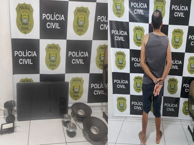 Polícia Civil prende suspeito de furto e apreende objetos em Oeiras