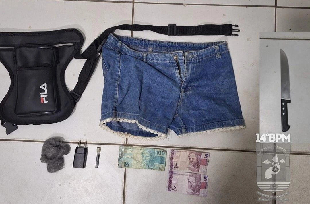 Mulher é presa com faca e dinheiro em operação no bairro Rodagem de Floriano, em Oeiras