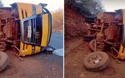 Ônibus Escolar tomba em zona rural de Amarante