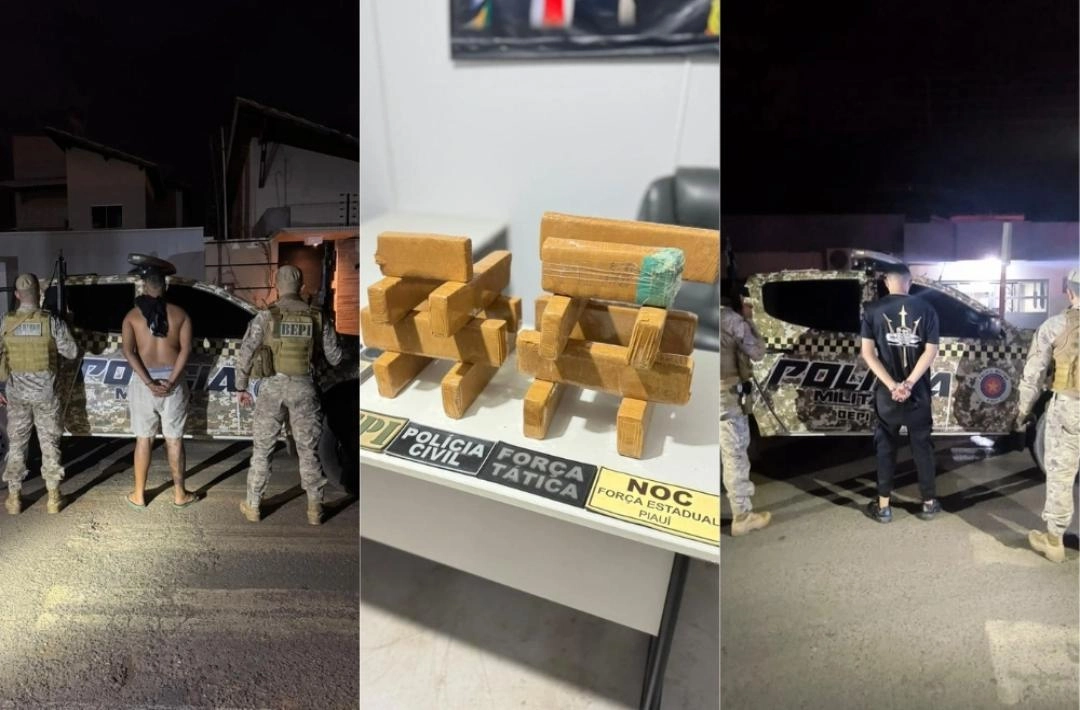 Dois passageiros são presos com 15 tabletes de maconha dentro de ônibus em Picos