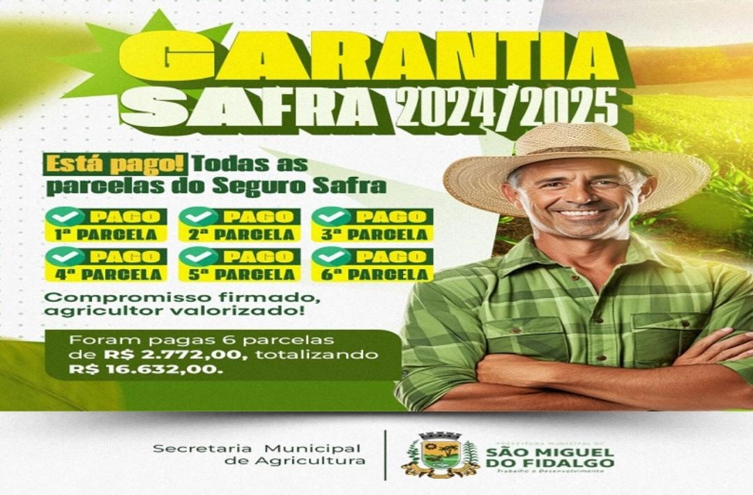 São Miguel do Fidalgo conclui pagamento do Garantia Safra 2024/2025