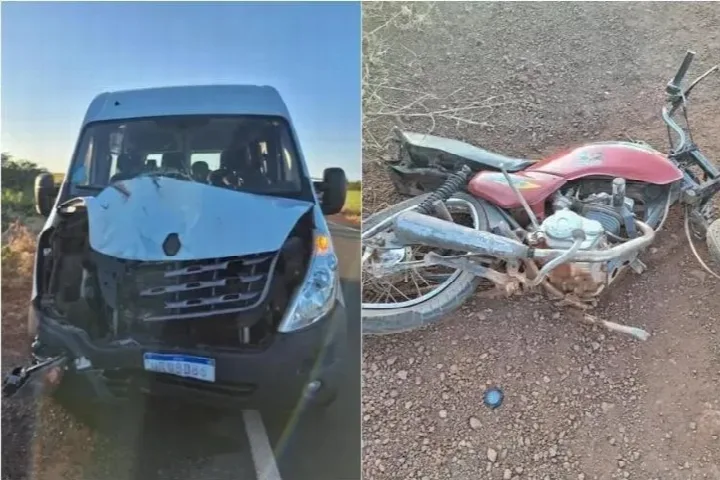 Jovem morre ao colidir moto contra van da prefeitura de Santa Rosa do Piauí na PI-236