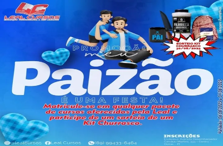 Leal Cursos lança promoção especial do Dia dos Pais com sorteio de Kit Churrasco