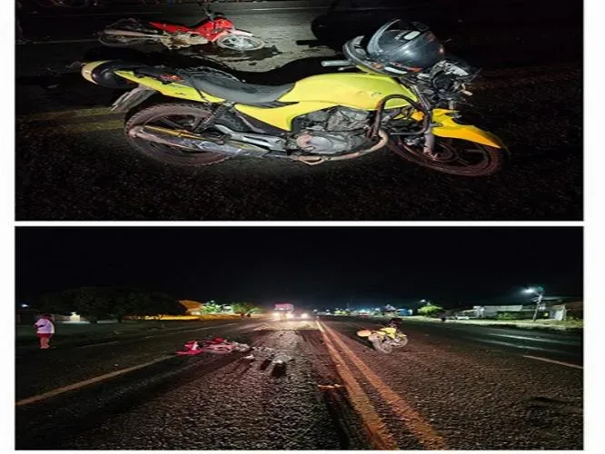 Duas pessoas ficam feridas em colisão de motocicletas na BR-316 em Demerval Lobão