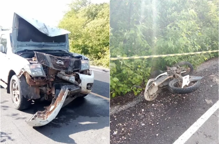 Motociclista de 24 anos morre em grave acidente com picape em rodovia no Sul do Piauí
