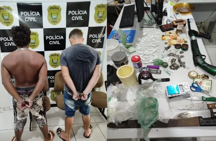 Polícia Militar prende dois jovens com drogas e arma em Santa Rosa do Piauí