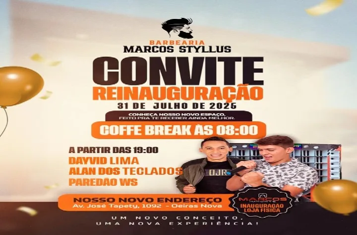 Barbearia Marcos Styllus reabre as portas em novo endereço com programação especial e mais de R$ 3.000,00 em brindes
