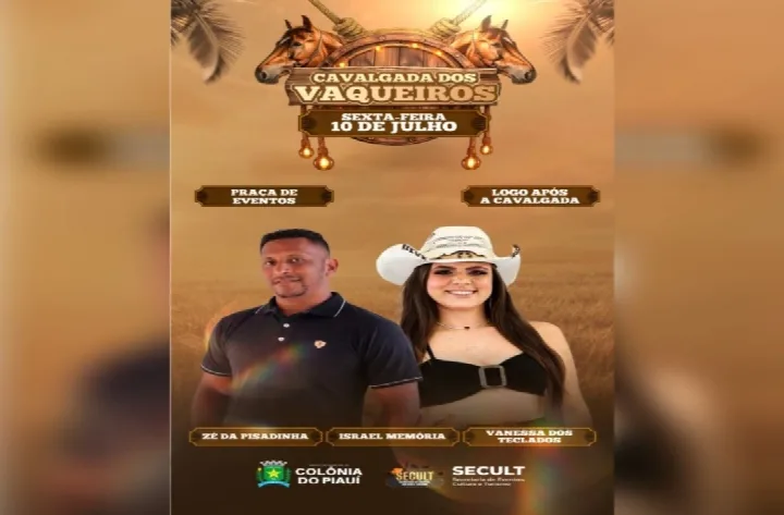 Cavalgada dos Vaqueiros abre programação da 48ª Vaquejada de Colônia do Piauí nesta sexta-feira, 10