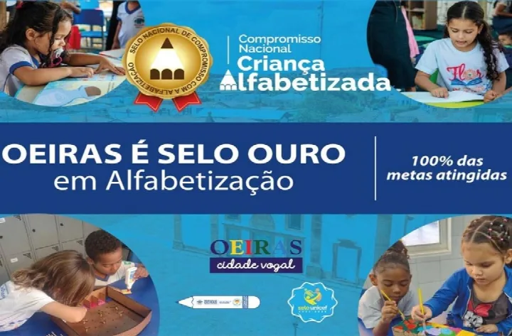 Governo reconhece Educação de Oeiras com Selo Nacional de Compromisso com a Alfabetização
