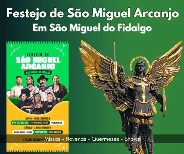 São Miguel do Fidalgo celebra tradicional Festejo de São Miguel Arcanjo com programação religiosa e festiva