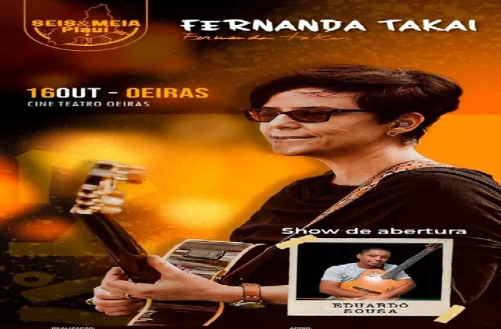 Fernanda Takai se apresenta em Oeiras com show especial no projeto Seis e Meia; ingressos já estão à venda