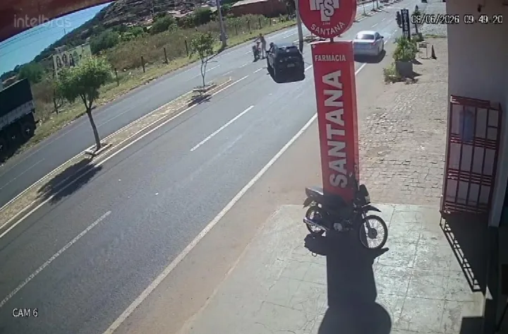 Vídeo: Motociclista fica ferido após colisão na Avenida Transamazônica em Oeiras