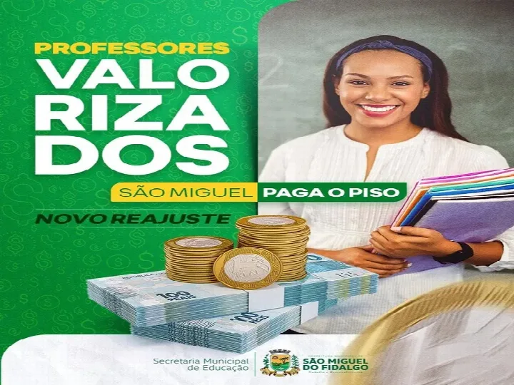 Professores de São Miguel do Fidalgo têm reajuste salarial garantido pela gestão municipal