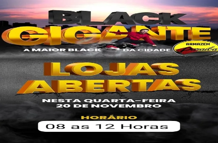 Armazém Paraíba promove a 'Black Gigante' com lojas abertas nesta quarta-feira, em horário especial