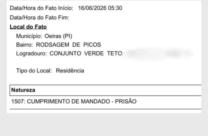 Polícia Militar cumpre mandado de prisão durante operação em Oeiras