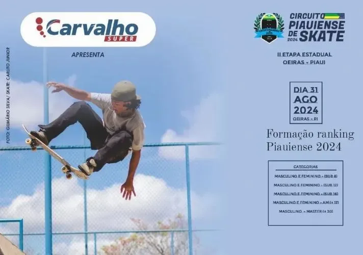 Oeiras receberá a II Etapa do Circuito Piauiense de Skate 2024
