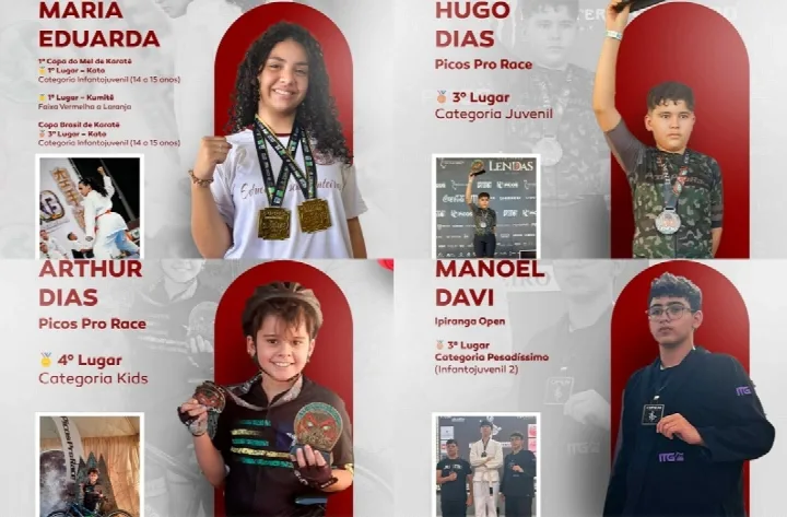Alunos do Colégio Paulo Freire conquistam pódios em competições de karatê e mountain bike