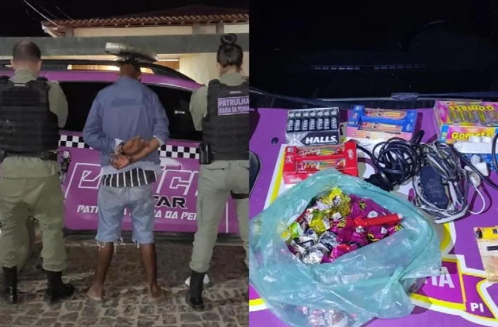 Homem é preso após furtar chocolates e jujubas de lanchonete em Paulistana