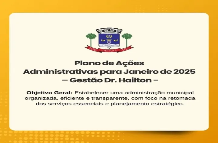 Gestão de Dr. Hailton apresenta planejamento para organizar a Prefeitura de Oeiras e retomar serviços essenciais