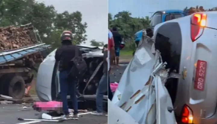 Idosa de 92 anos morre em grave colisão entre carro e caminhão em José de Freitas