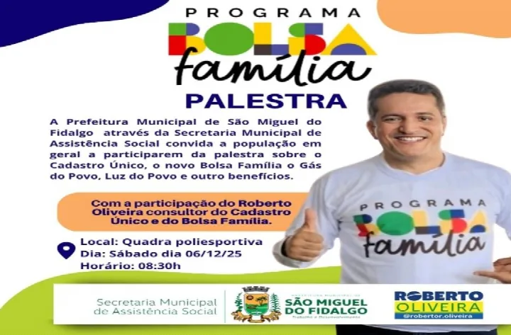 São Miguel do Fidalgo promove palestra sobre Cadastro Único e programas sociais
