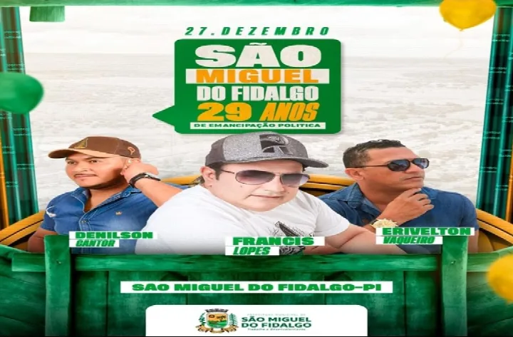 São Miguel do Fidalgo celebra 29 anos de emancipação política com programação especial