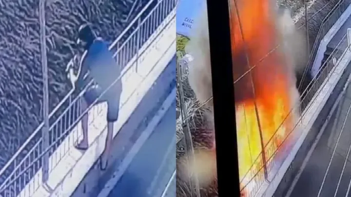 Vídeo mostra homem começando incêndio que destruiu barracas em José de Freitas