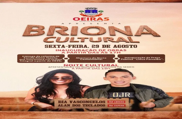 Briona Cultural movimenta comunidade com inaugurações e apresentações artísticas em Oeiras