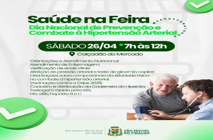 São Miguel do Fidalgo realiza ação 'Saúde na Feira' com foco no combate à hipertensão arterial
