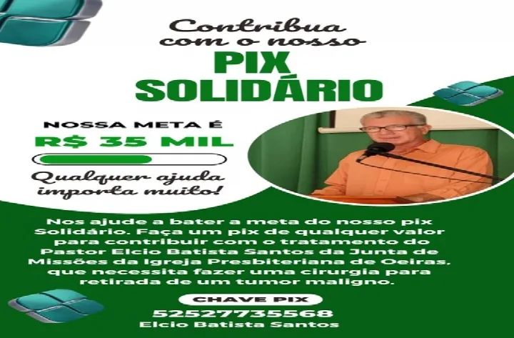 Campanha solidária busca arrecadar recursos para cirurgia de pastor em Oeiras